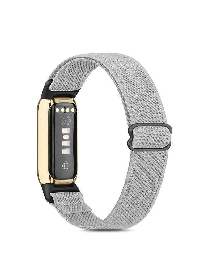 O Ozone Nylon Band For Fitbit Luxe Bands for Women Men, Soft Elastic Nylon Wristband Replacement Sport Strap for Fitbit Luxe Fitness Tracker - Grey - Image 1