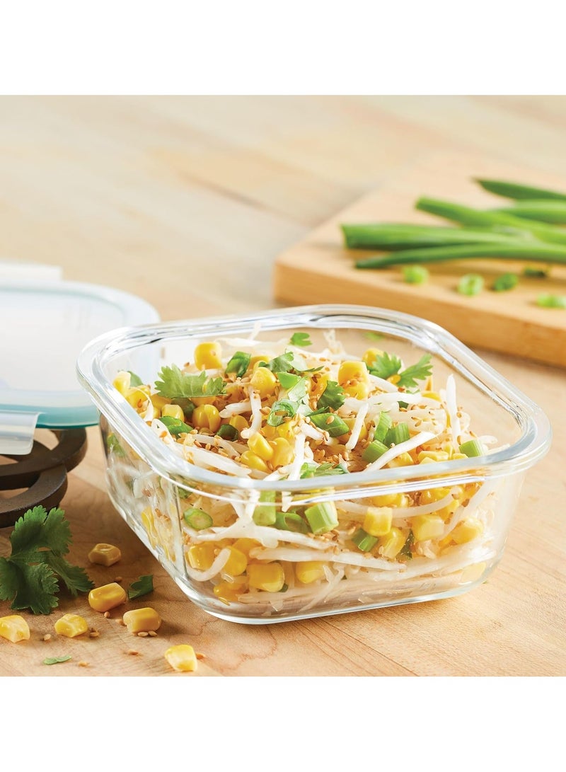 LOCK & LOCK حاوية زجاجية مربعة 500 مل من لوكن لوك - حل تخزين الطعام المتين والآمن للاستخدام في الميكروويف - Image 3