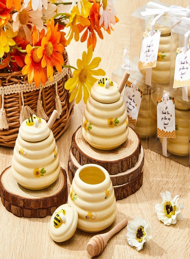 Yinder 1 Pcs Baby Shower Prize for Winners Honey Party Favors 3 oz Ceramic Honey Jars with Dippers Mini Bee Themed Pots with Goodie Boxes for Baby Shower Wedding Favors Bee Themed Party Gifts - Image 5