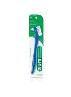 جم فرشاة أسنان GUM - فرشاة أسنان ذات رأسين بشعيرات صلبة لطقم الأسنان والمثبتات الأكريليكية - منظف أسنان مُوصى به من قِبل أطباء الأسنان (عبوة من قطعة واحدة)  - Image 2