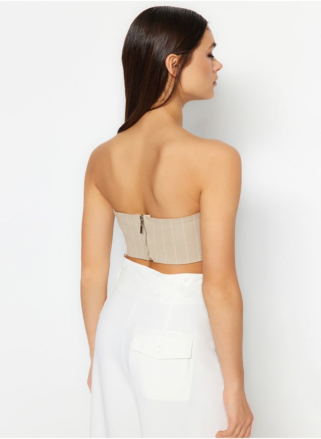trendyol - Crop Lined Woven Accessory Bustier TPRSS23BS00049 - Image 1