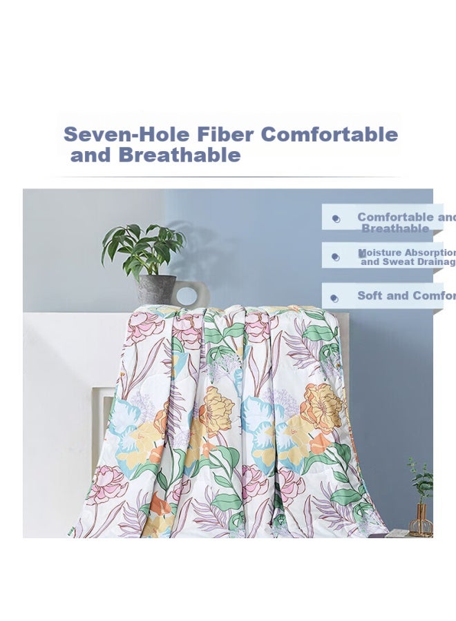 Fuanna Antibacterial Air-conditioning Quilt With Seven-hole Fiber Double Queen Size Thin Quilt Core 3kg 230*229cm - Image 1