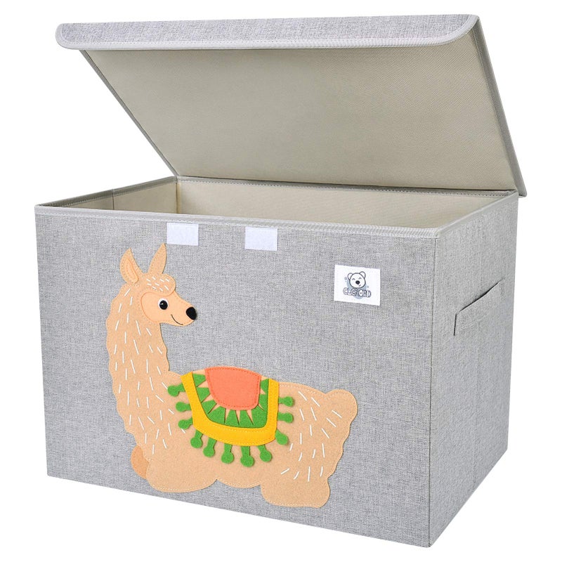 CLCROBD CLCROBD Foldable Large Kids Toy Chest with FlipTop Lid Collapsible Fabric Animal Toy Storage OrganizerBinBoxBasketTrunk for Toddler Children and Baby Nursery Llama