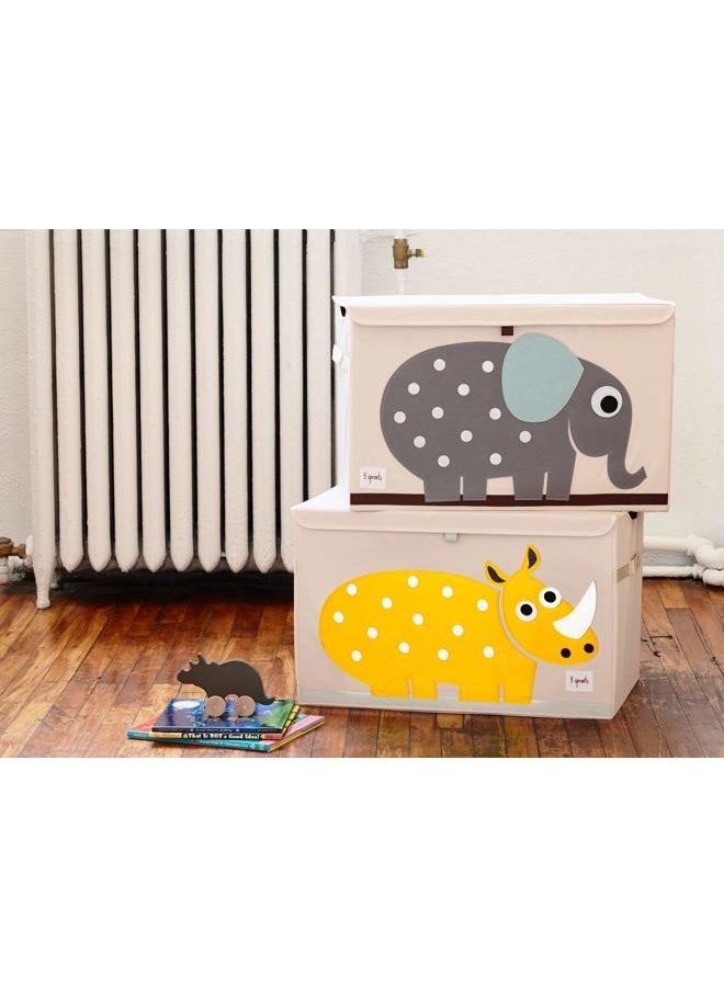 3 sprouts Large Toy Chest for Kids with Lid and Handles - Collapsible Toy Storage Bin/Trunk/Box/Basket Organizer for Boys & Girls Playroom, Nursery, Rhino - Image 3
