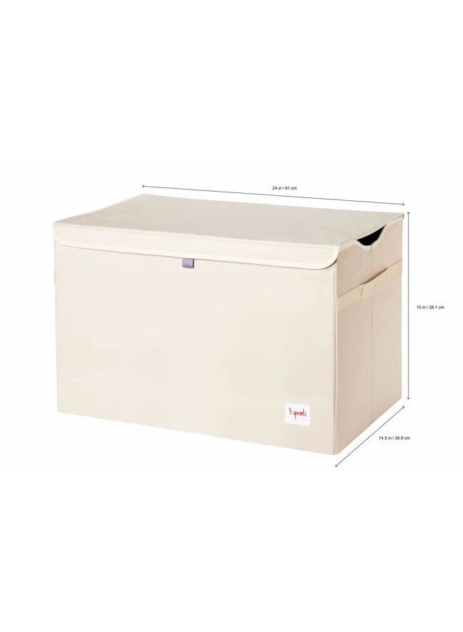 3 sprouts Large Toy Chest for Kids with Lid and Handles - Collapsible Toy Storage Bin/Trunk/Box/Basket Organizer for Boys & Girls Playroom, Nursery, Rhino - Image 2