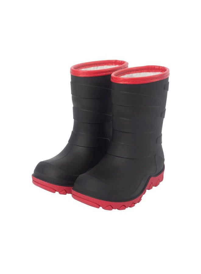 FUNCOO PLUS Kids Winter Rain Boots, Insulated Warm Snow Boots, Children Waterproof Mud Boots for Boys and Girls, Toddler/Little Kid/Big Kid, Black, 12 Little Kid - Image 1