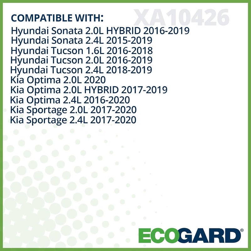 ECOGARD XA10426 Premium Engine Air Filter Fits 2015-2019 Hyundai Sonata, 2017-2022 Kia Sportage, 2016-2021 Hyundai Tucson, 2016-2020 Kia Optima (Pack of 6) - Image 3