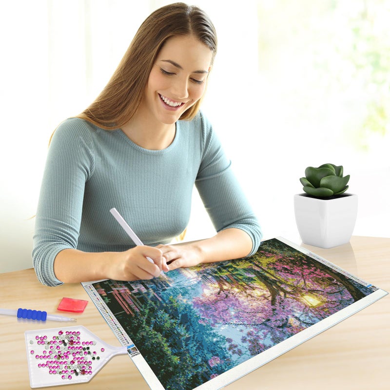 JOOZ Large Diamond Painting Kits for Adults DIY 5D City Street Scene Diamond Art Kits for Adults Full Drill Diamond Painting Flowers Gem Painting Kits for Gift Home Wall Decor 27.5x15.7 Inch - Image 3