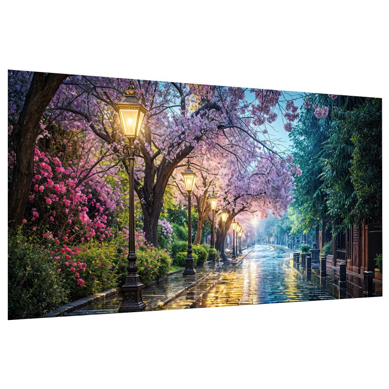 JOOZ Large Diamond Painting Kits for Adults DIY 5D City Street Scene Diamond Art Kits for Adults Full Drill Diamond Painting Flowers Gem Painting Kits for Gift Home Wall Decor 27.5x15.7 Inch - Image 1