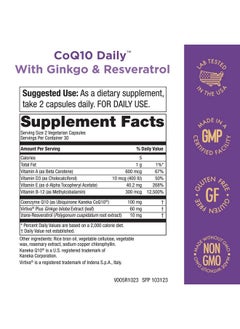 Purity Products Purity Products CoQ10 Daily Super Boost with Ginkgo and Resveratrol from Supports Healthy Energy Levels and Healthy Brain Function - 60 Vegetarian Capsules  - Image 2