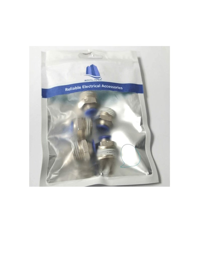 PU Pipe & Fittings Polyurethane | Pneumatic Pipe Push in to Connect Fittings (Male Socket - Pack of 5, 10mmx3/8") - Image 1