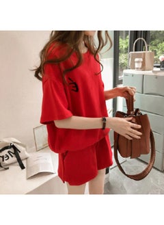 Women's Sports Suit Summer New Korean Style Fashionable Plus Size Chubby Girl Casual Loose Girls' Shorts Short-sleeved Two-piece Set For Women
