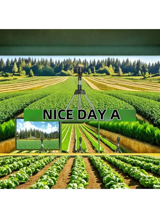 Professional Rotating Nozzle Gardening Sprinkler YK6 Silvery Tripod Stand - Image 4