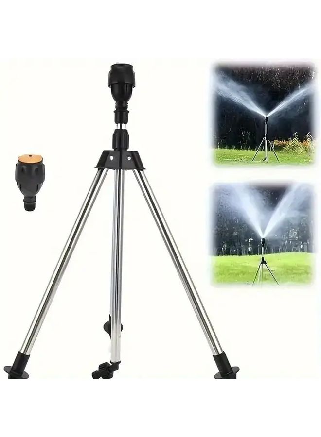 Professional Rotating Nozzle Gardening Sprinkler YK6 Silvery Tripod Stand - Image 1