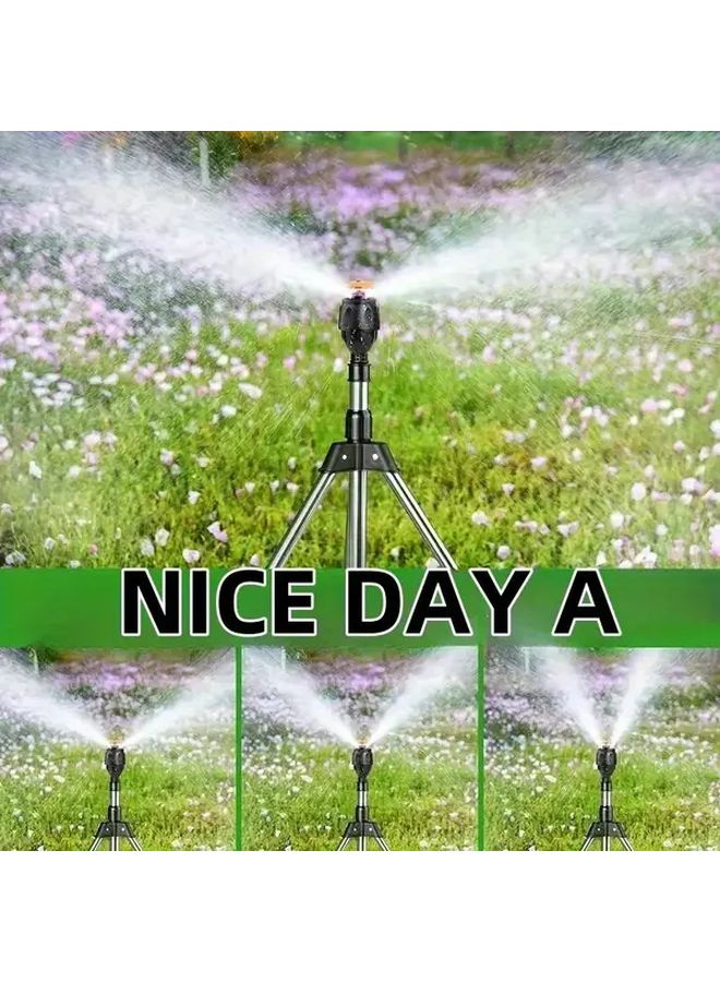 Professional Rotating Nozzle Gardening Sprinkler YK6 Silvery Tripod Stand - Image 2