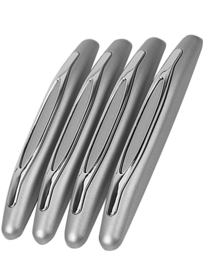 مخطوطات 4 قطع من شريط السيارة المضاد للخدش، ملصق حماية حافة باب السيارة العالمي المضاد للخدش (موديل، رمادي/فضي) - Image 1