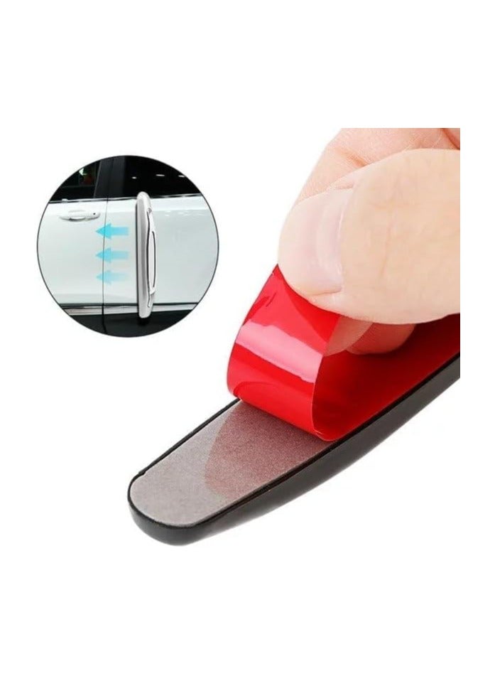 مخطوطات 4 قطع من شريط السيارة المضاد للخدش، ملصق حماية حافة باب السيارة العالمي المضاد للخدش (موديل، رمادي/فضي) - Image 4