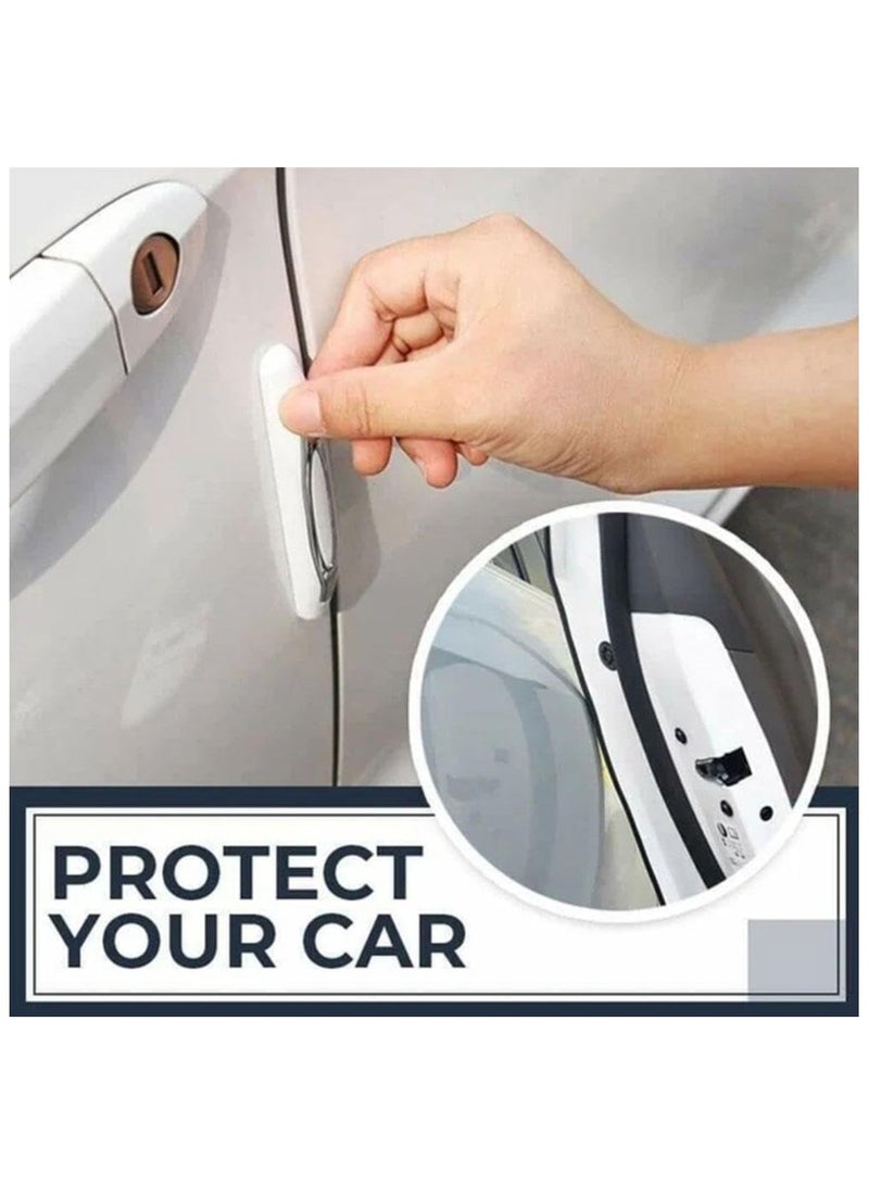 مخطوطات 4 قطع من شريط السيارة المضاد للخدش، ملصق حماية حافة باب السيارة العالمي المضاد للخدش (موديل، رمادي/فضي) - Image 5