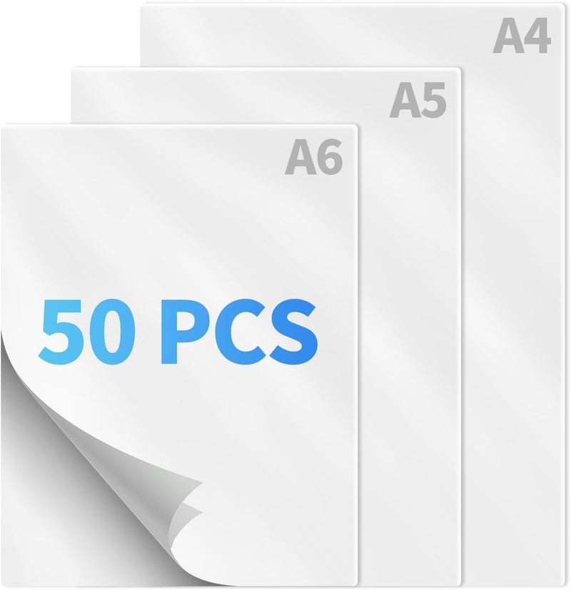 Crenova 50-Pack 8.5 x 11-Inch Clear Thermal Laminating Plastic Paper Laminator Sheets - Image 1