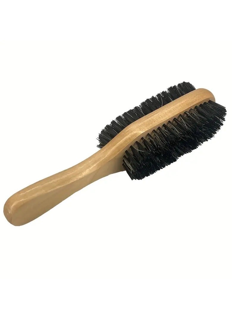 ORiTi Beard Brush Male Bristle Brush, Wooden Handle Beard Styling Tool For Salon Home Father Boyfriend, Anti-Static - Image 1