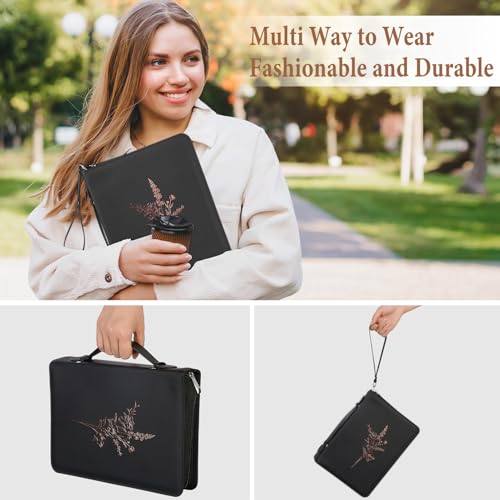 ICOSY Bible Cover Case for Women and Men, PU Leather Bible Bag Bible Study Supplies Accessories with Detachable Wrist Strap - Image 2