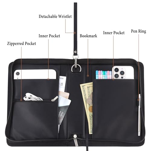 ICOSY Bible Cover Case for Women and Men, PU Leather Bible Bag Bible Study Supplies Accessories with Detachable Wrist Strap - Image 4