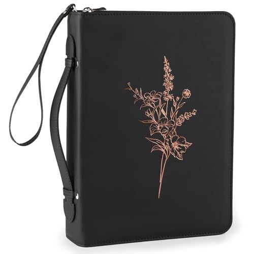 ICOSY Bible Cover Case for Women and Men, PU Leather Bible Bag Bible Study Supplies Accessories with Detachable Wrist Strap - Image 1