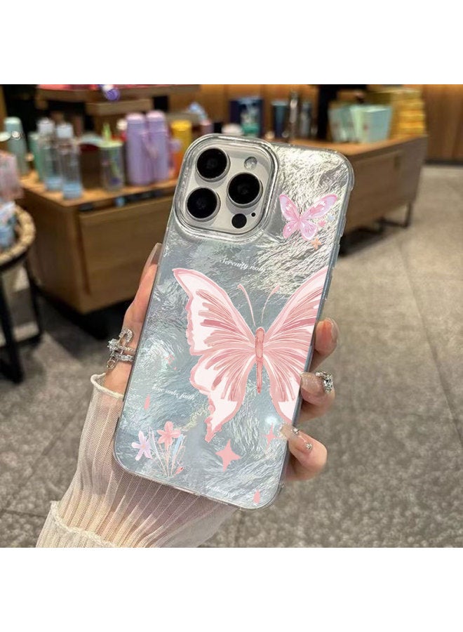 Pink Butterfly Case For Apple 17, Glacier Case, New Iphone 17 Pro Max, Personalized Simple Anti-drop Design