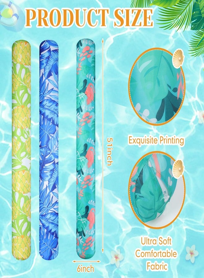 Blueweenly Inflatable Swim Pool Noodles 3 Pack Large Swim Floats for Adults Soft Fabric Covered Pool Noodles for Summer Vacation Sea Beach Lake Exercise Party - Image 3