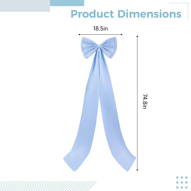 Large Blue Satin Bow Wedding Backdrop Wall Decor Photography Prop 74 8 Inch - Image 5