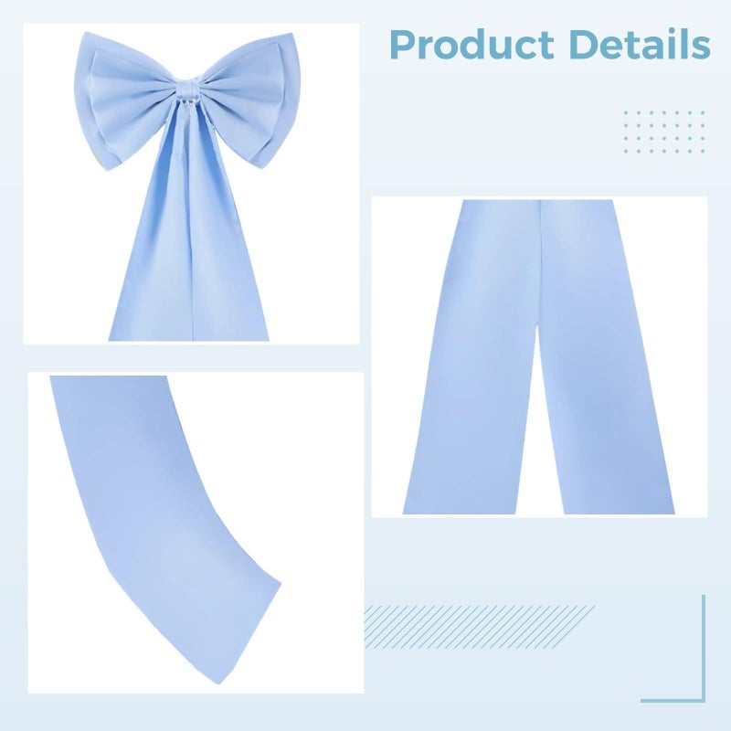 Large Blue Satin Bow Wedding Backdrop Wall Decor Photography Prop 74 8 Inch - Image 3
