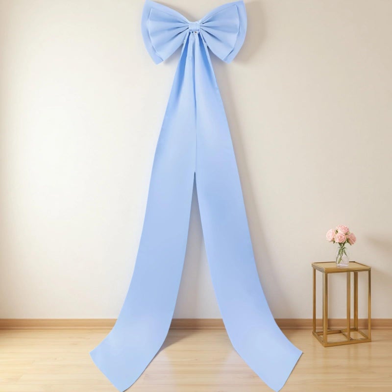 Large Blue Satin Bow Wedding Backdrop Wall Decor Photography Prop 74 8 Inch - Image 4