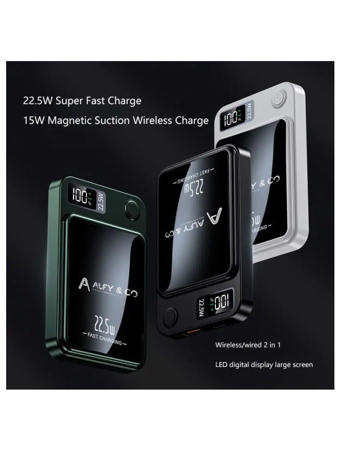 الغي اند كو بنك طاقة Magsafe 10000 مللي أمبير في الساعة  22.5 وات، شاحن محمول لاسلكي مع منفذ Mag Safe iPhone 15 Pro Max/iPhone 15 Plus/14/13/12 Series، أسود - Image 2