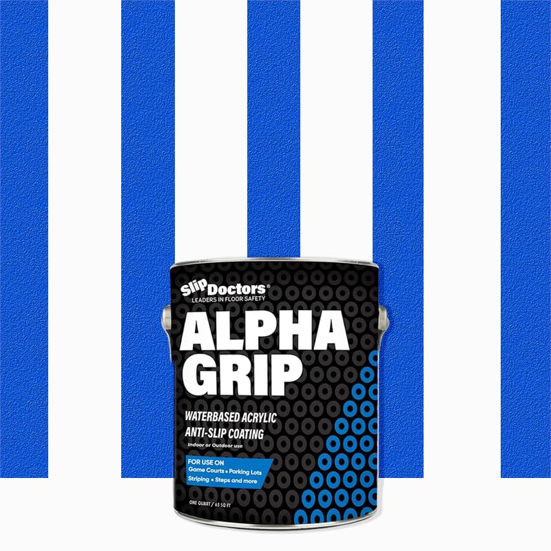 Slip Doctors Alpha Grip NonSlip Paint for Concrete Asphalt NonSkid Coating Ideal for Striping Parking Lots Playgrounds Pavements Safety Blue Quart - Image 1