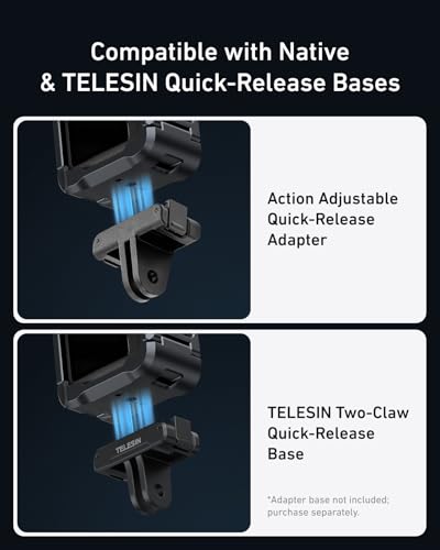 TELESIN Aluminum Alloy Protective Frame Case for DJI Osmo Action 6 Camera, Quick-Release Metal Rabbit Cage Protective Frame Housing Sleeve with 1/4" Screw and Cold Shoe (Cage + Lens Cap) - Image 5