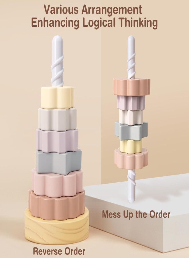 Joyreal Wooden Spinning Stacking Toys, Neutral Ring Stacker Montessori Toys for Toddlers 1-3, Christmas Birthday Gifts for Boys Girls - Image 3