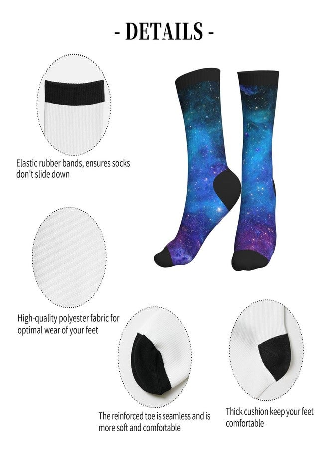 MOLIAN galaxy space nebula Athletic Crew Cushion Socks Unisex Breathable Mid-Calf Socks for Running Workout - Image 5
