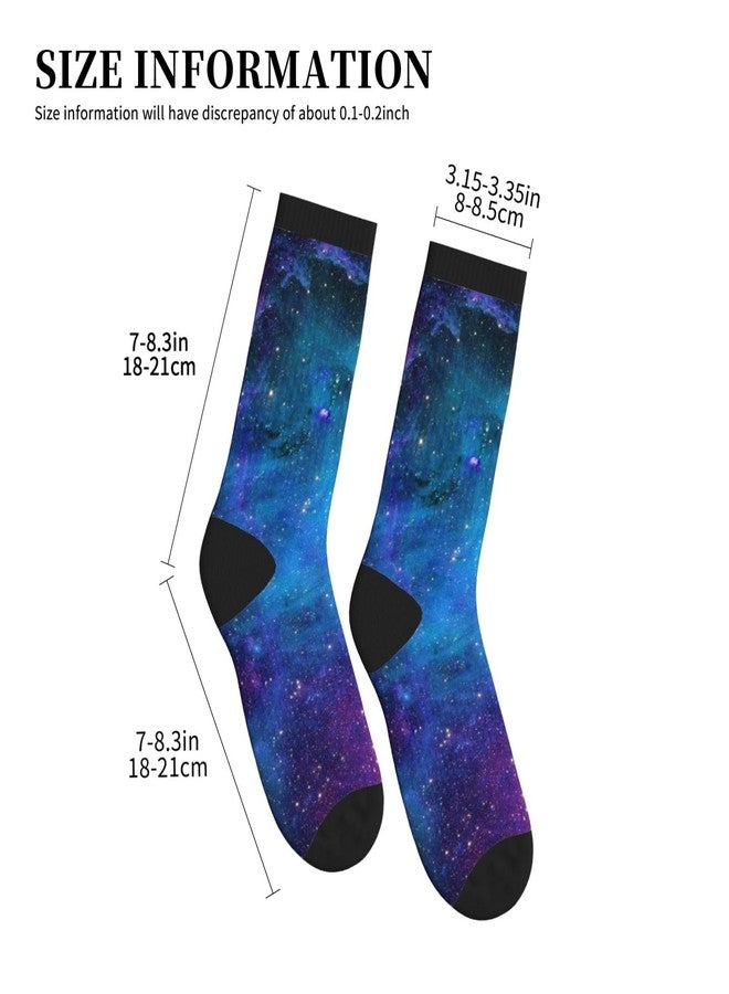 MOLIAN galaxy space nebula Athletic Crew Cushion Socks Unisex Breathable Mid-Calf Socks for Running Workout - Image 4