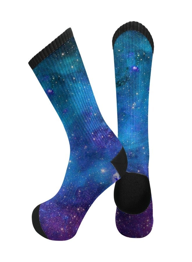 MOLIAN galaxy space nebula Athletic Crew Cushion Socks Unisex Breathable Mid-Calf Socks for Running Workout - Image 2