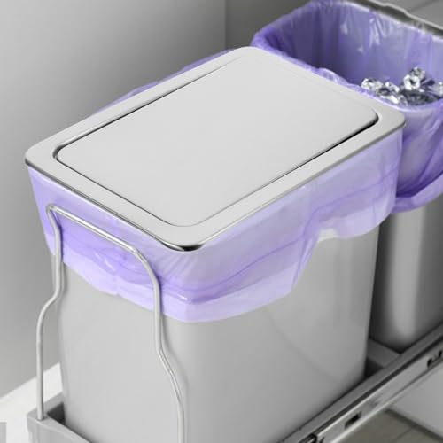 Amosfun غطاء سلة المهملات من أموسفن مع فتحة للتخلص من النفايات على السطح، غطاء قابل للطي، سلة مهملات مستطيلة، غطاء متأرجح من الفولاذ المقاوم للصدأ 23 × 16.5 × 3.3 سم - Image 3