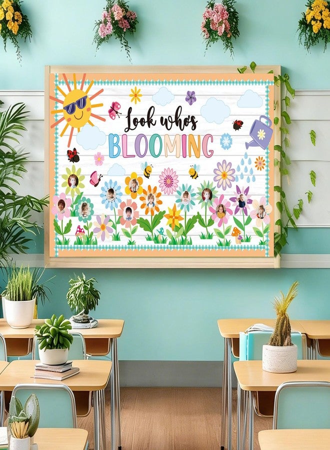 Polaxium Spring Bulletin Board Decorations Set Classroom Decoration Look Who’s Blooming Spring Bloom Flower Growth Mindset Photo Posting Craft Cutout for School Offices Classroom Back to School Party Supplies - Image 3