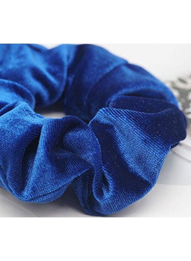 Fameza Velvet Hair Scrunchies For Women Soft Velvet Scrunchie Set Solid Color Hair Ties Ponytail Hair Bands Elastic Big Large Fashion Boutique Daily Winter Fall Holiday Scrunchy Pack Of 5  - Image 3