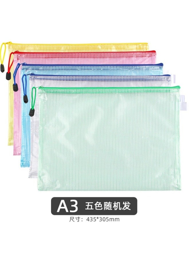 HELPS Transparent Document Bag Customized A4 Office Supplies Mesh Zipper Bag Student Stationery Pvc Waterproof Satchel Information Bag - Image 1
