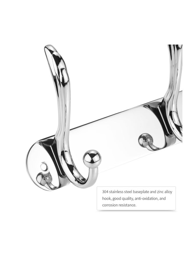 Multifunctional Wall Hanging Rack Hook Silver 460x40mm - Image 4