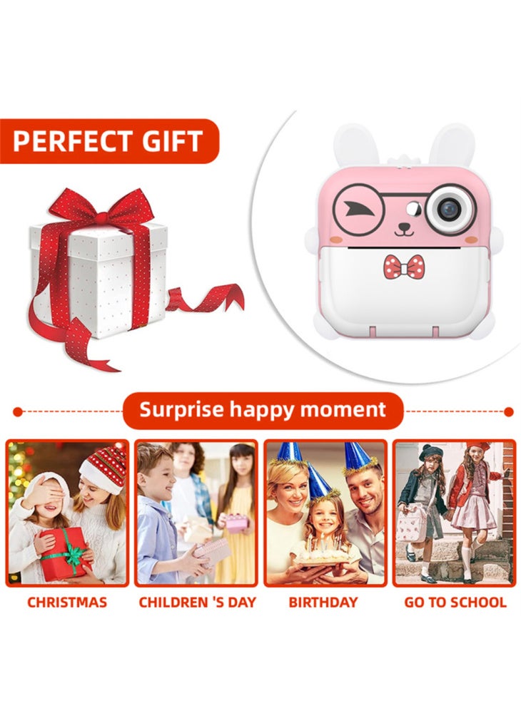 Generic Q5 2.4 Inch Kids Camera Cartoon Design Instant Print Photo Mini Digital Video Camera - Green Dinosaur - Image 4