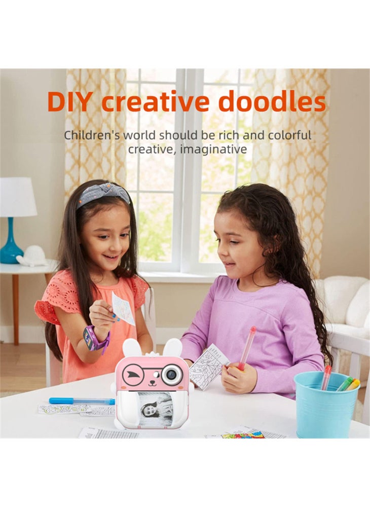 Generic Q5 2.4 Inch Kids Camera Cartoon Design Instant Print Photo Mini Digital Video Camera - Green Dinosaur - Image 5