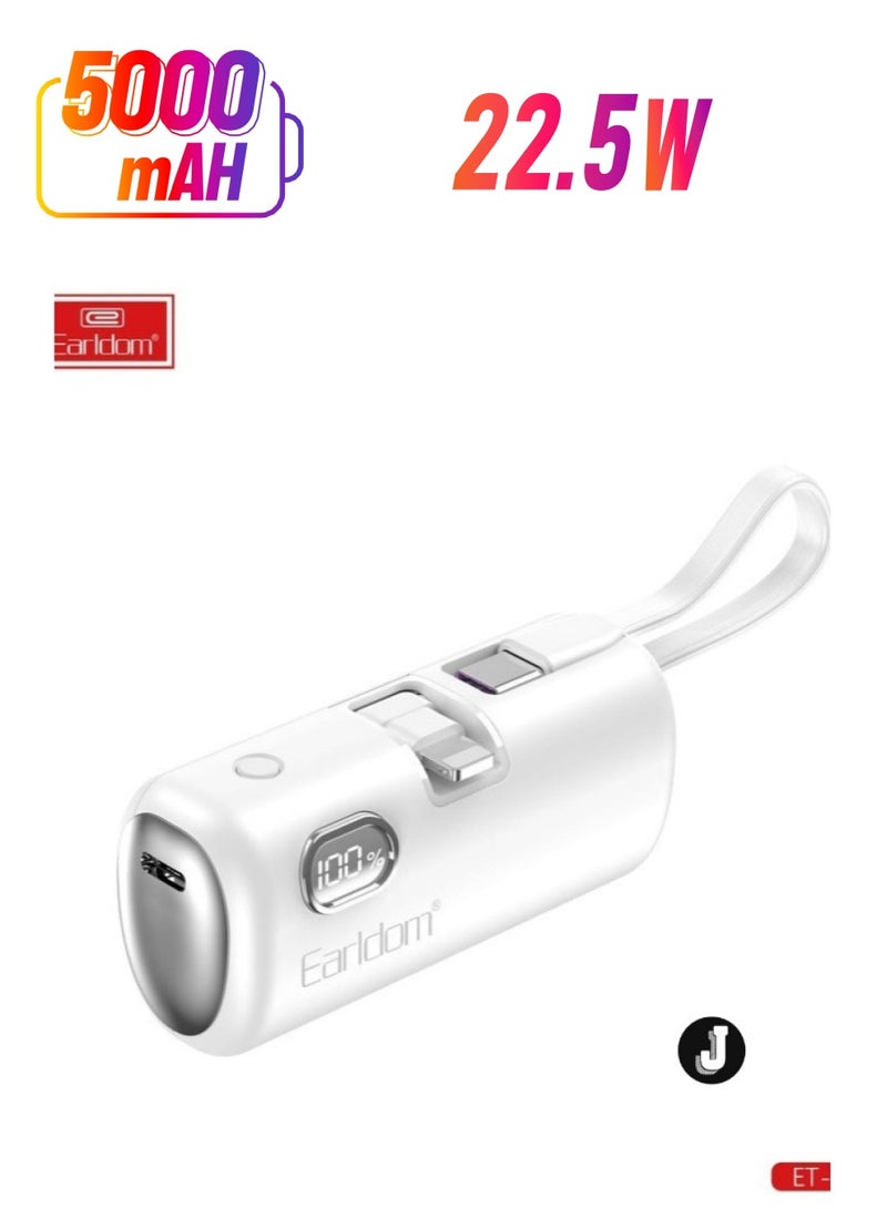 JAJEEK "New Mini 5000mAh Power Bank – 22.5W Fast Charging Portable PD41 Powerbank" - Image 1