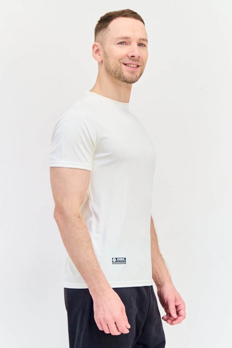 RBX Men Sportswear Fit Short Sleeves Running T-Shirt, Ivory  - Image 2