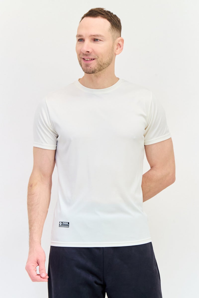 RBX Men Sportswear Fit Short Sleeves Running T-Shirt, Ivory  - Image 1