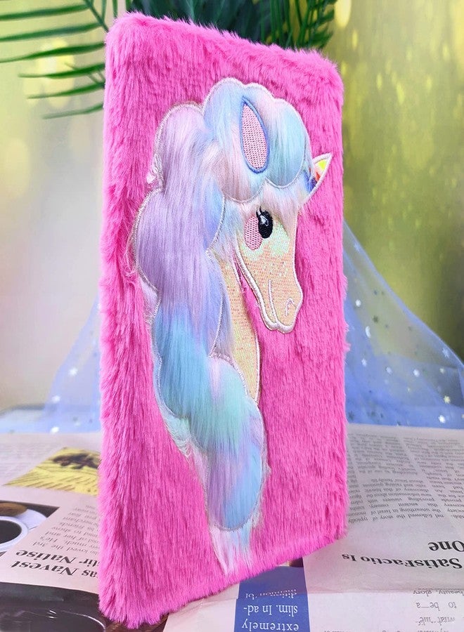 SAMVARDHAN Fluffy Plush Diary,Plush Notebook Diary,Plush Unicorn Notebook,Lovely Unicorn Fluffy Notebook,Unicorn Journal 80 Pages for Writing and Drawing Birthday Christmas Gifts - Image 3